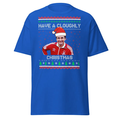 Have a Cloughly Christmas T-Shirt | British Football Icon - Royal - T-Shirts Online