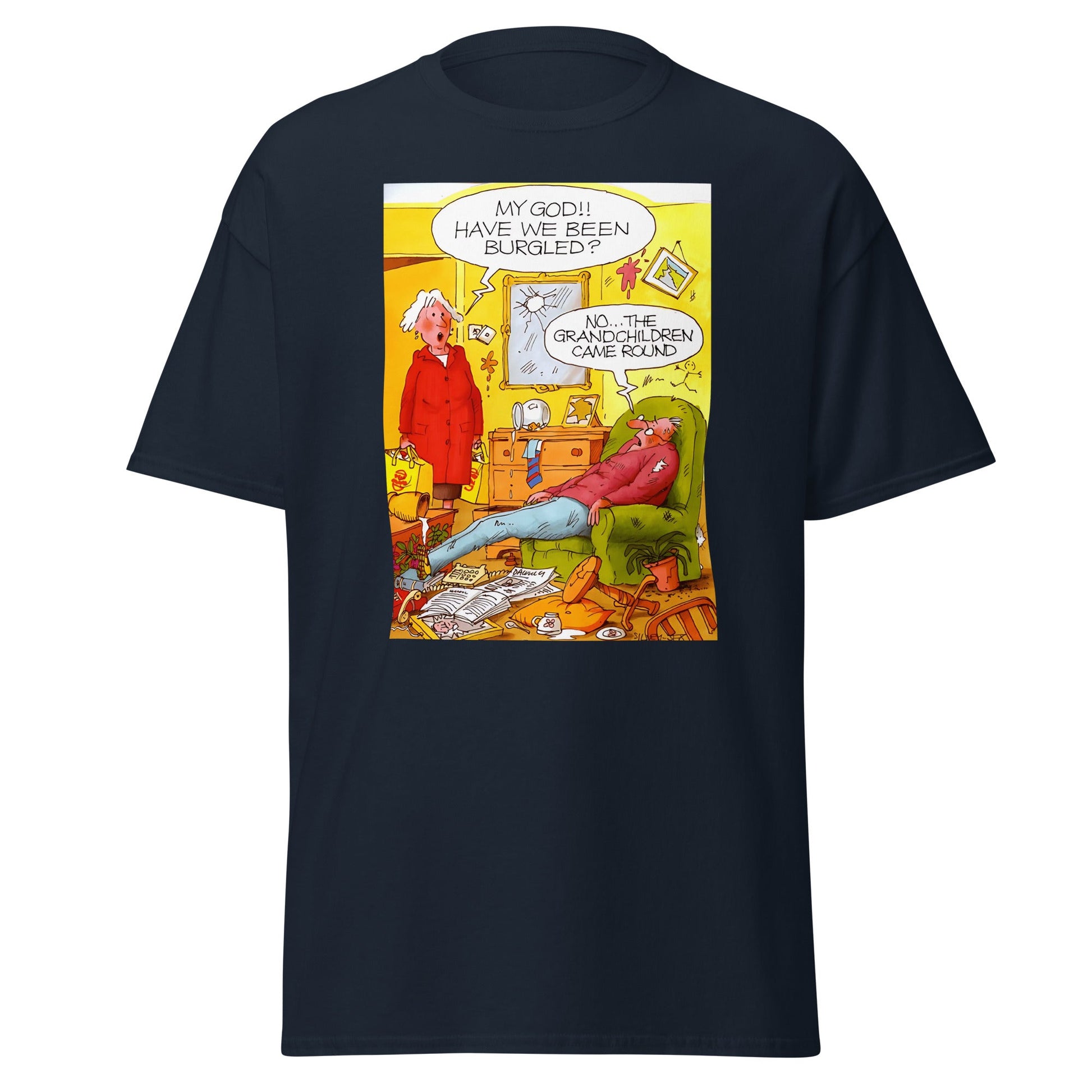Have we been Burgled? | Meme T-Shirt - Navy - T-Shirts Online