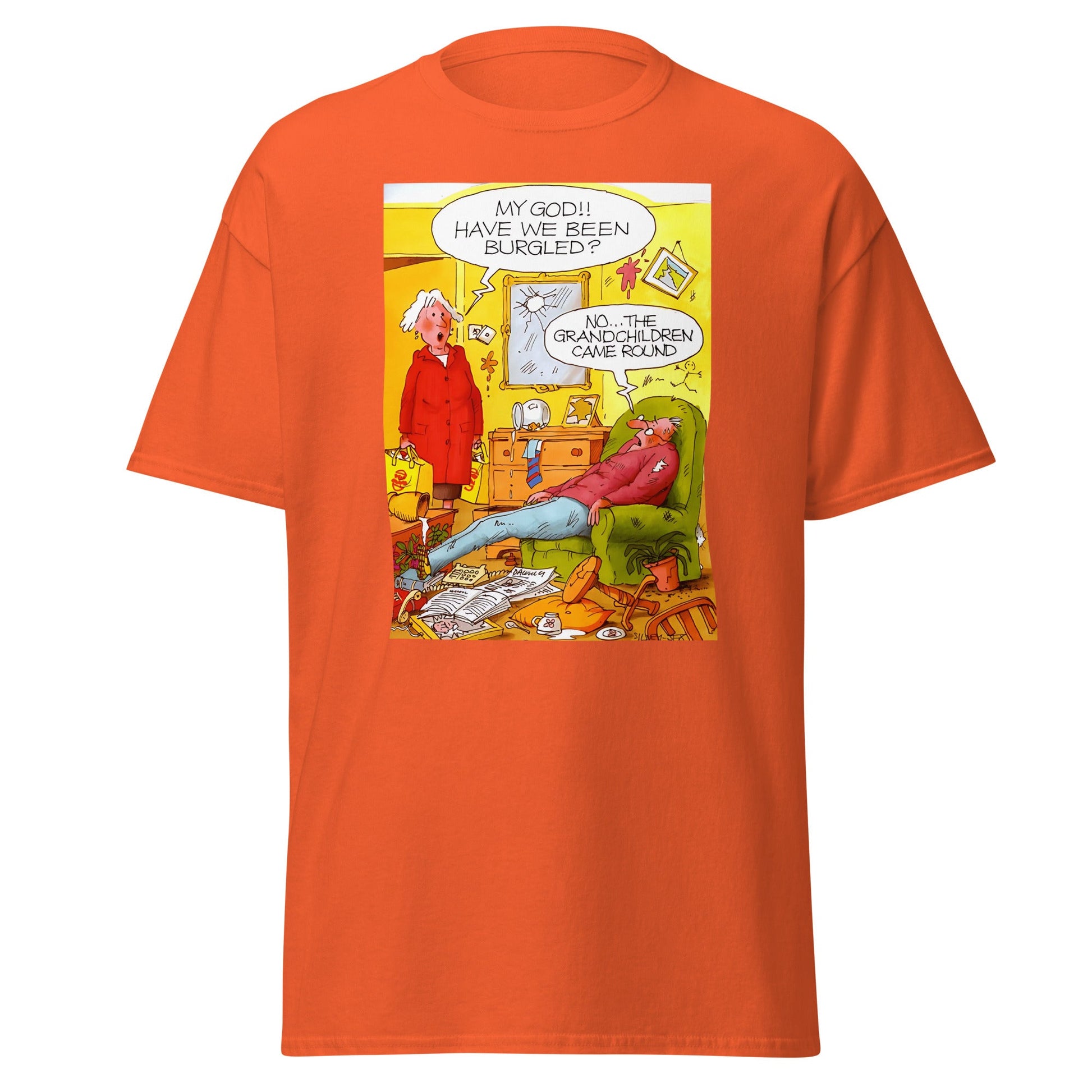 Have we been Burgled? | Meme T-Shirt - Orange - T-Shirts Online