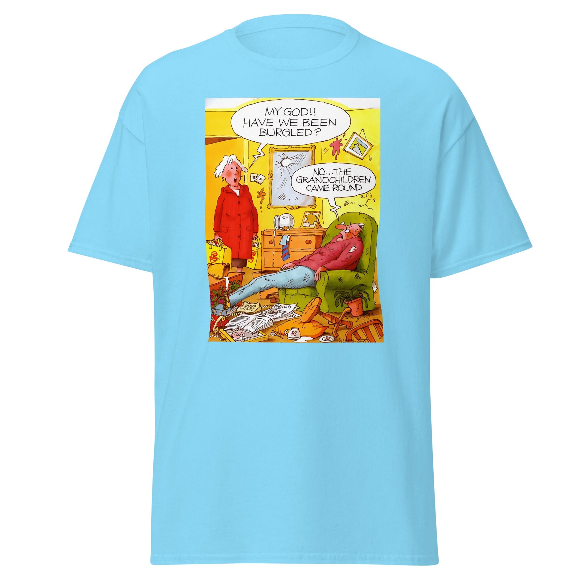 Have we been Burgled? | Meme T-Shirt - Sky - T-Shirts Online
