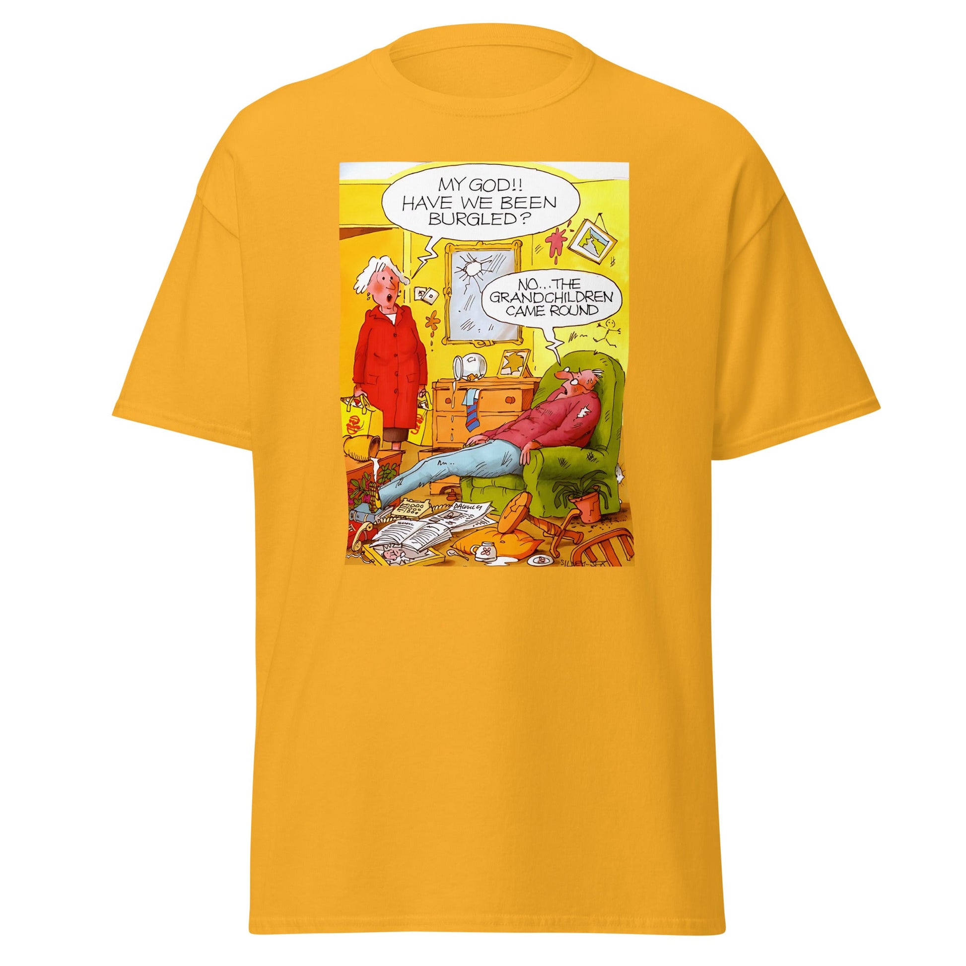 Have we been Burgled? | Meme T-Shirt - Gold - T-Shirts Online