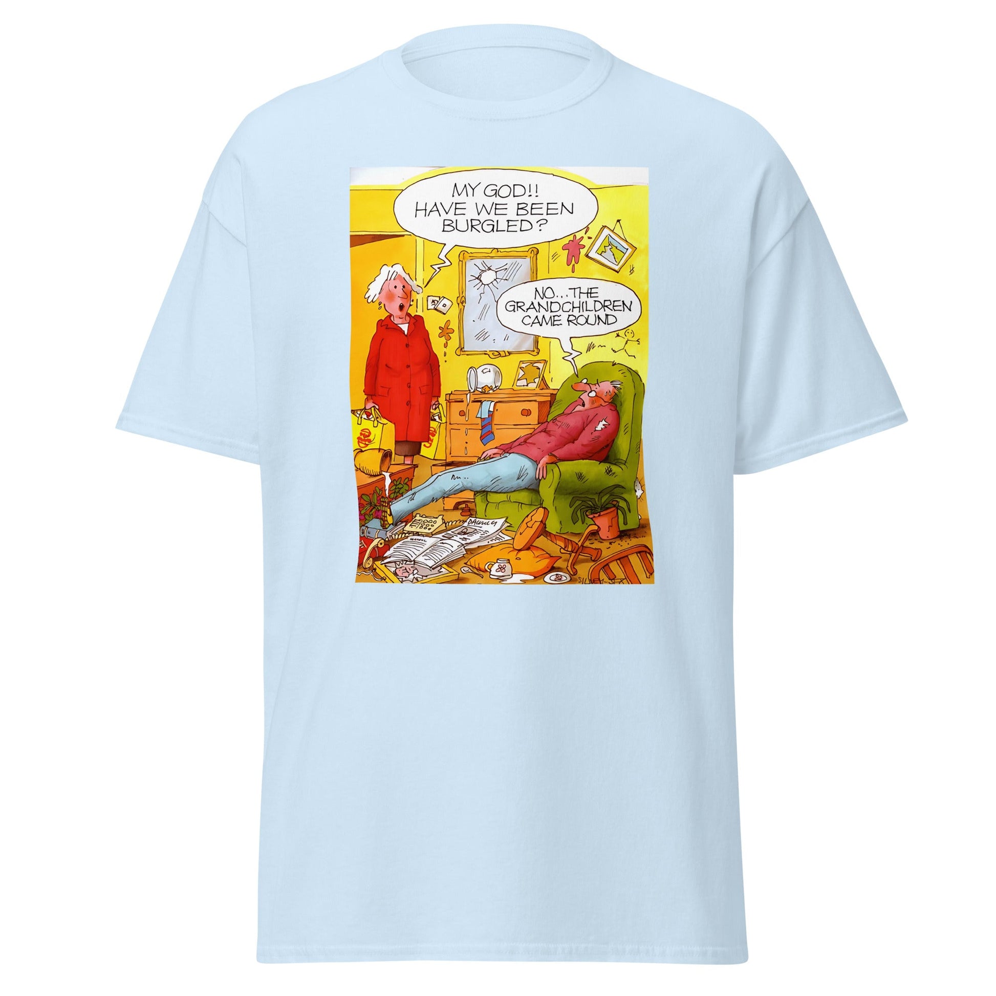 Have we been Burgled? | Meme T-Shirt - Light Blue - T-Shirts Online