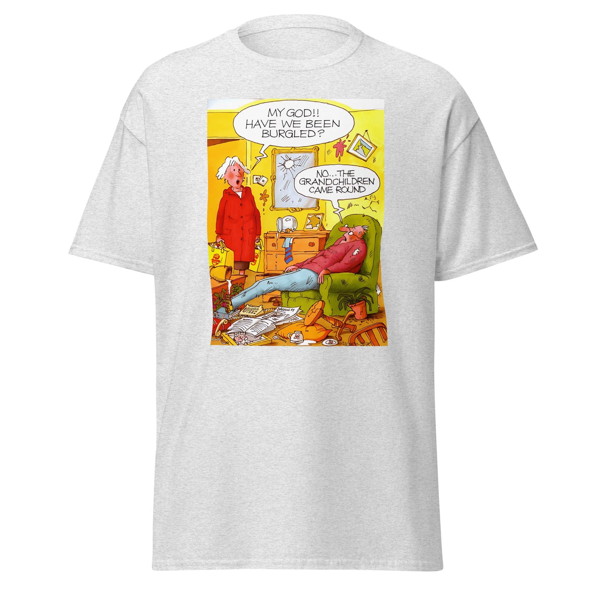 Have we been Burgled? | Meme T-Shirt - Ash - T-Shirts Online