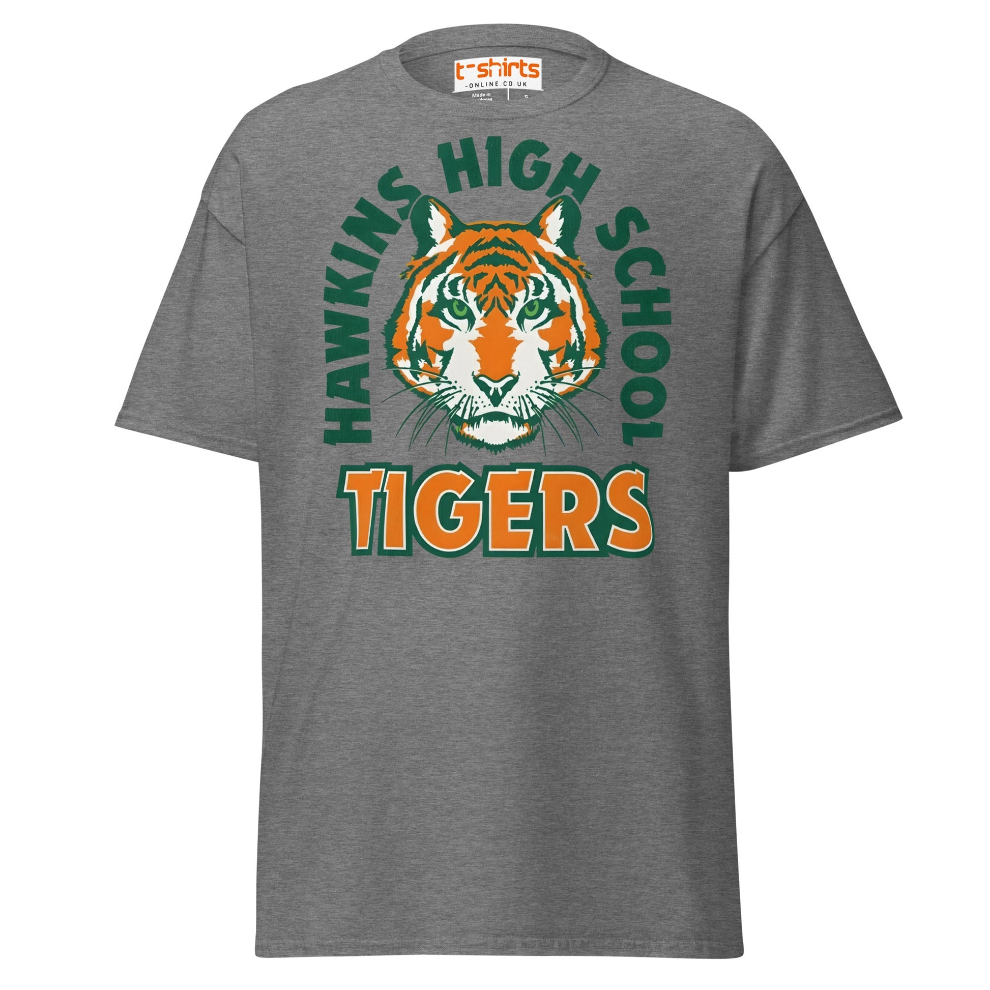 Hawkins High School Tigers T-Shirt - Graphite Heather - T-Shirts Online