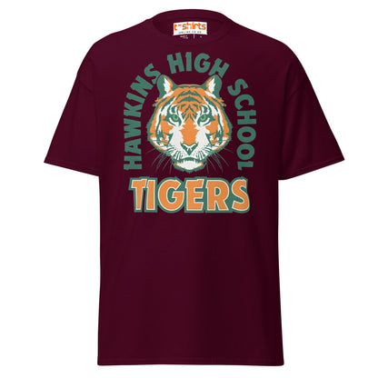 Hawkins High School Tigers T-Shirt - Maroon - T-Shirts Online