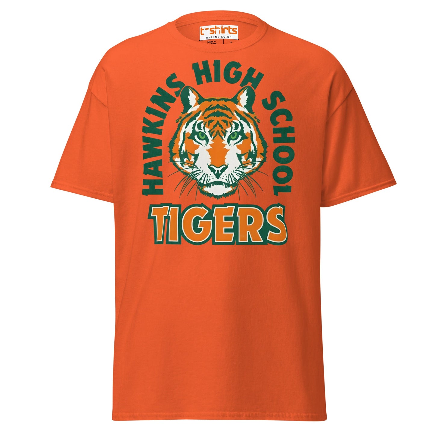 Hawkins High School Tigers T-Shirt - Orange - T-Shirts Online