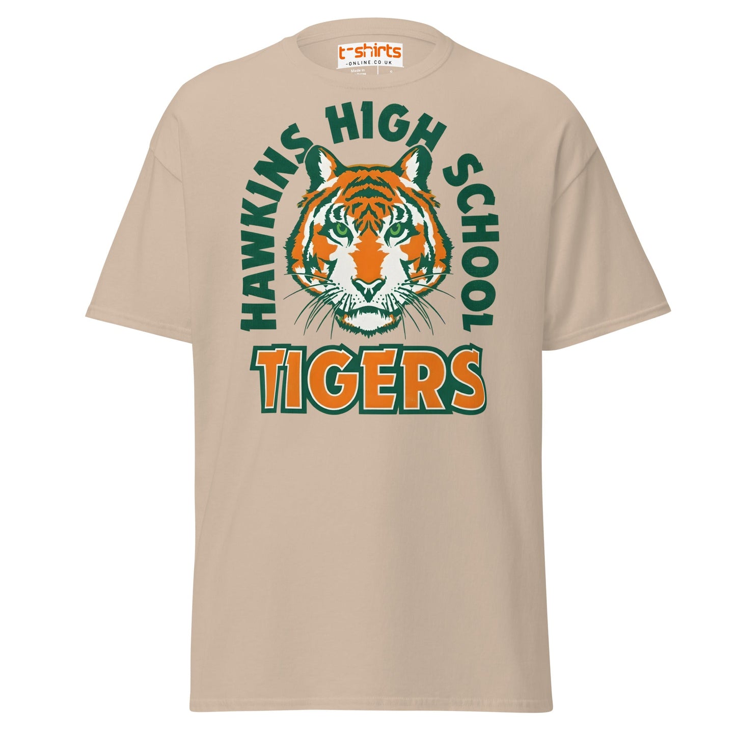 Hawkins High School Tigers T-Shirt - Sand - T-Shirts Online