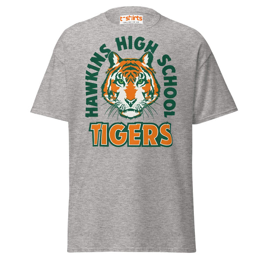 Hawkins High School Tigers T-Shirt - Sport Grey - T-Shirts Online