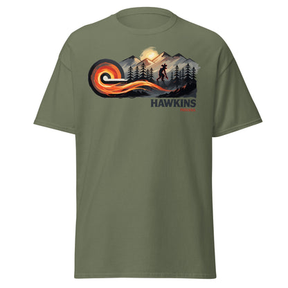 Hawkins Indiana Demogorgon T-Shirt - Stranger Horror Tee - Military Green - T-Shirts Online