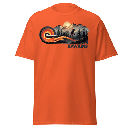 Hawkins Indiana Demogorgon T-Shirt - Stranger Horror Tee - Orange - T-Shirts Online