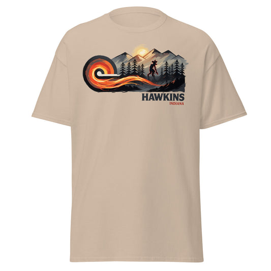 Hawkins Indiana Demogorgon T-Shirt - Stranger Horror Tee - Sand - T-Shirts Online