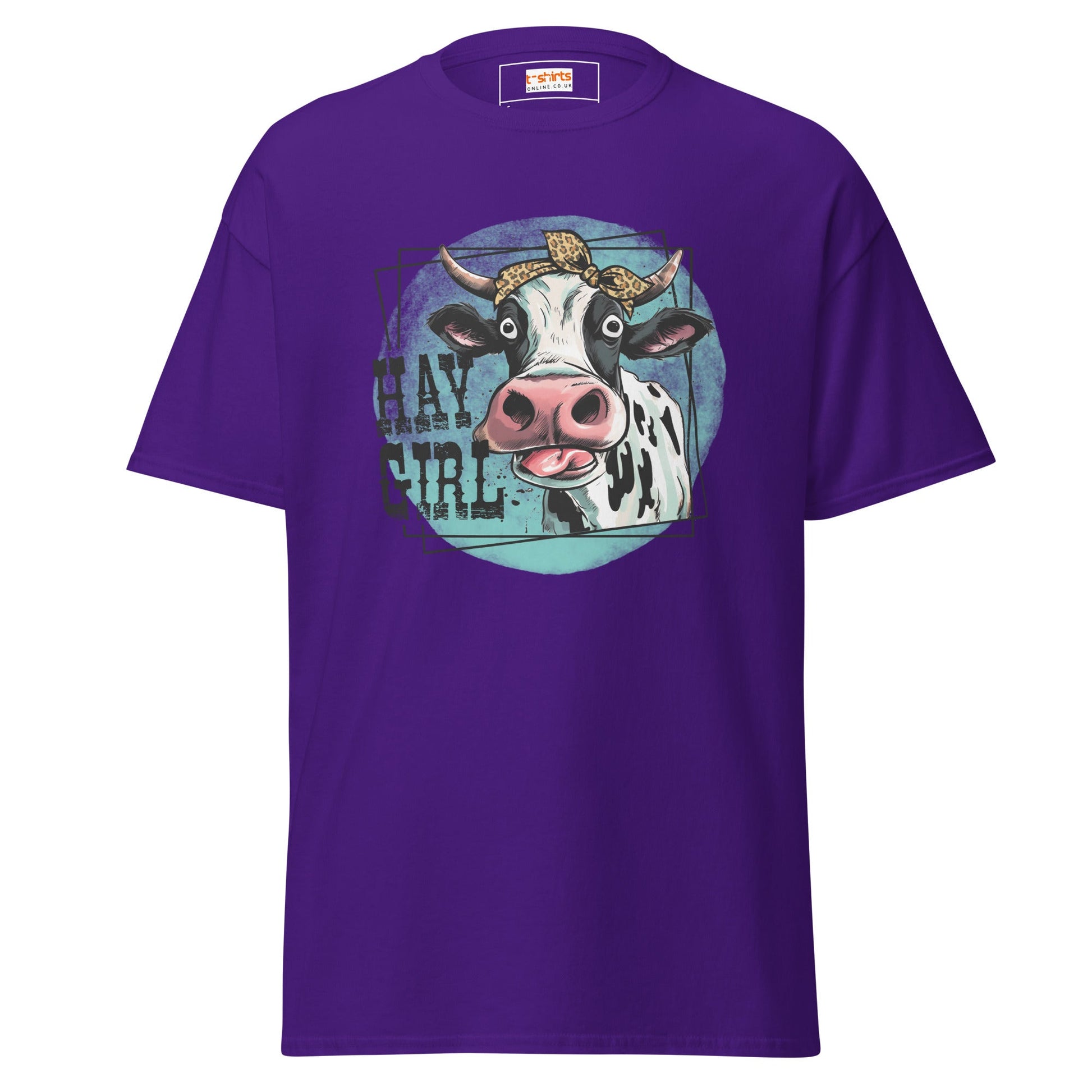 Hay Girl | Farmer T-Shirt - Purple - T-Shirts Online