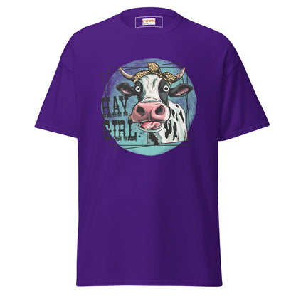 Hay Girl | Farmer T-Shirt - Purple - T-Shirts Online