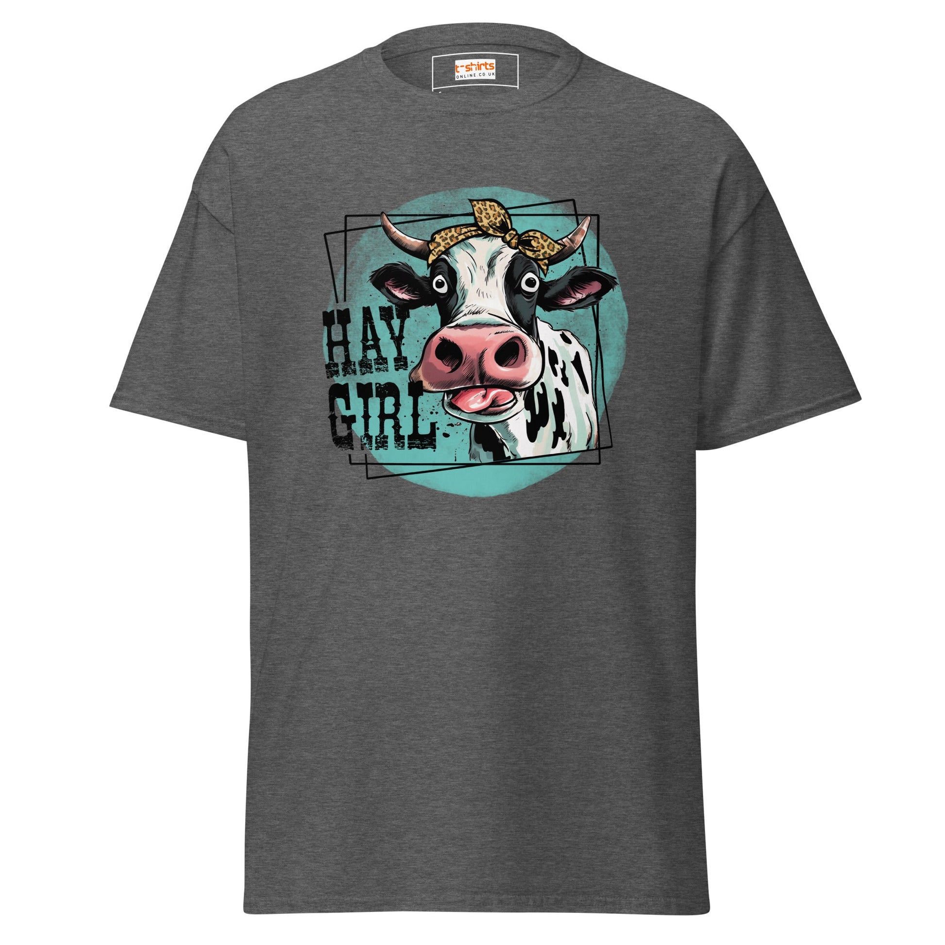 Hay Girl | Farmer T-Shirt - Dark Heather - T-Shirts Online