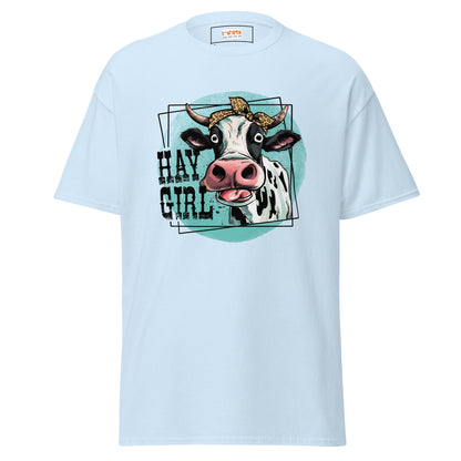 Hay Girl | Farmer T-Shirt - Light Blue - T-Shirts Online