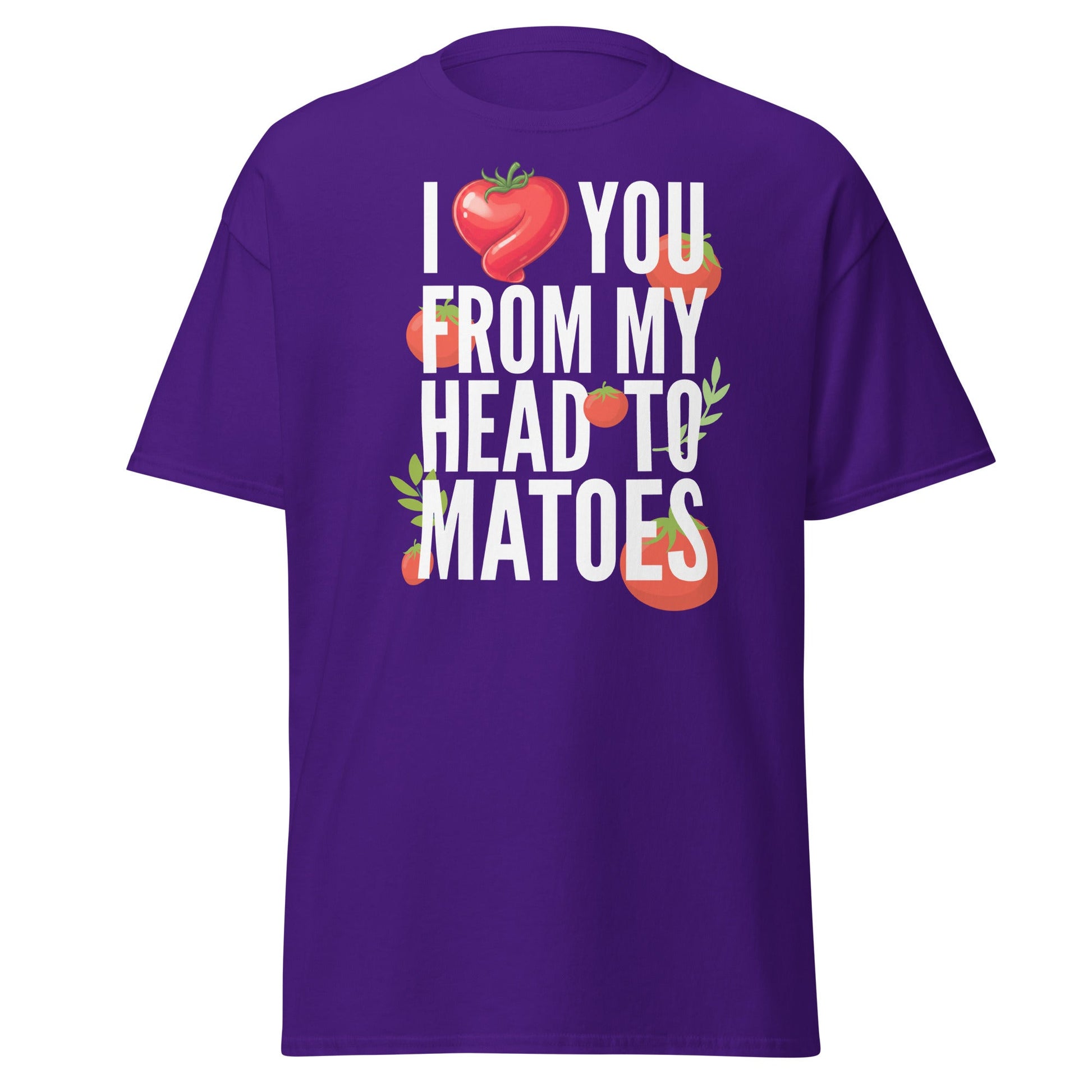 Head Tomatoes Funny Pun T-Shirt - I Love You Tee - Purple - T-Shirts Online
