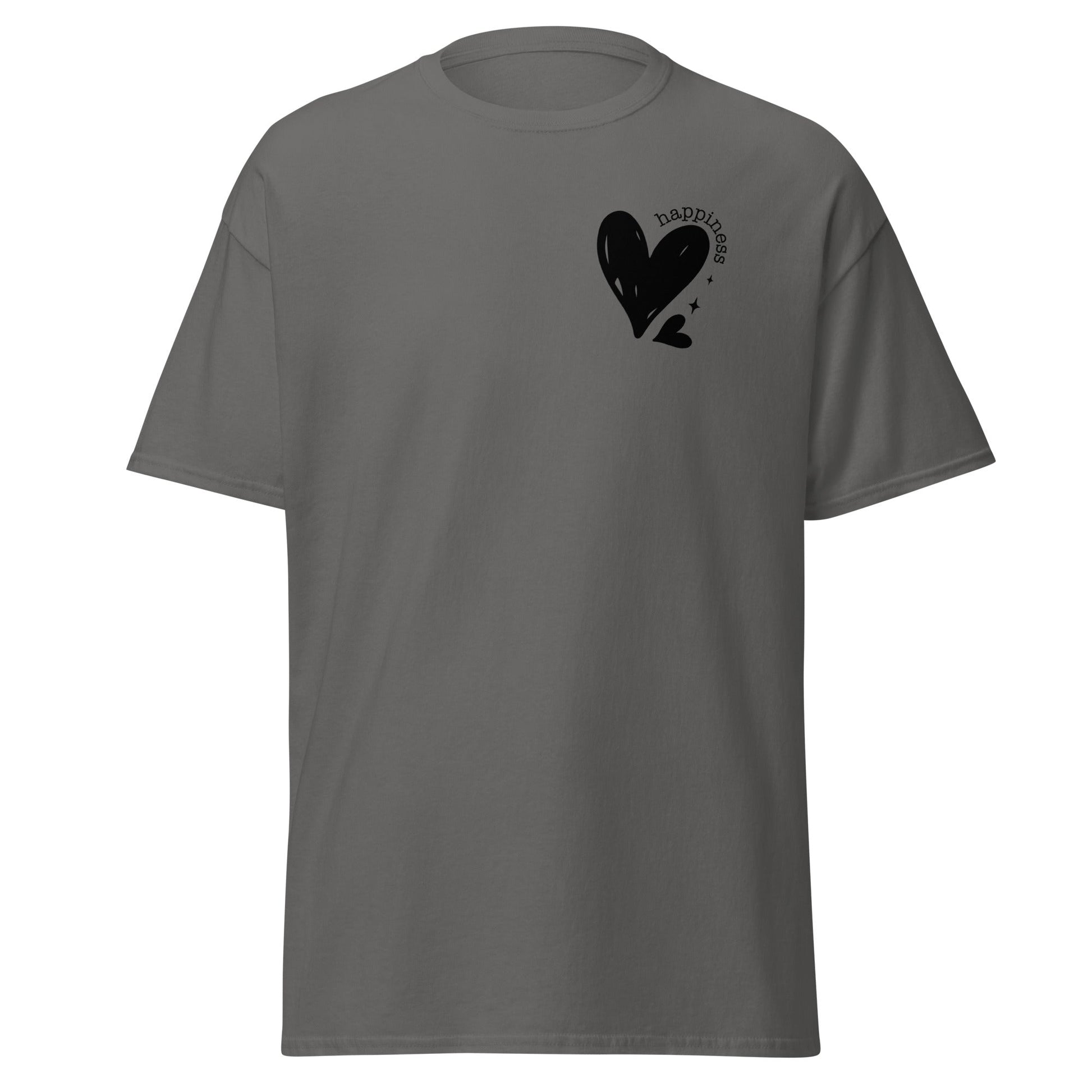 Heart Happiness | Motivational T-Shirt - Charcoal - T-Shirts Online