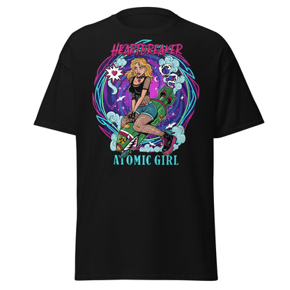 Heartbreaker Atomic Girl T-Shirt | Retro Punk Bombshell Tee - Black - T-Shirts Online