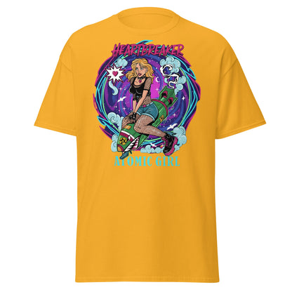 Heartbreaker Atomic Girl T-Shirt | Retro Punk Bombshell Tee - Gold - T-Shirts Online