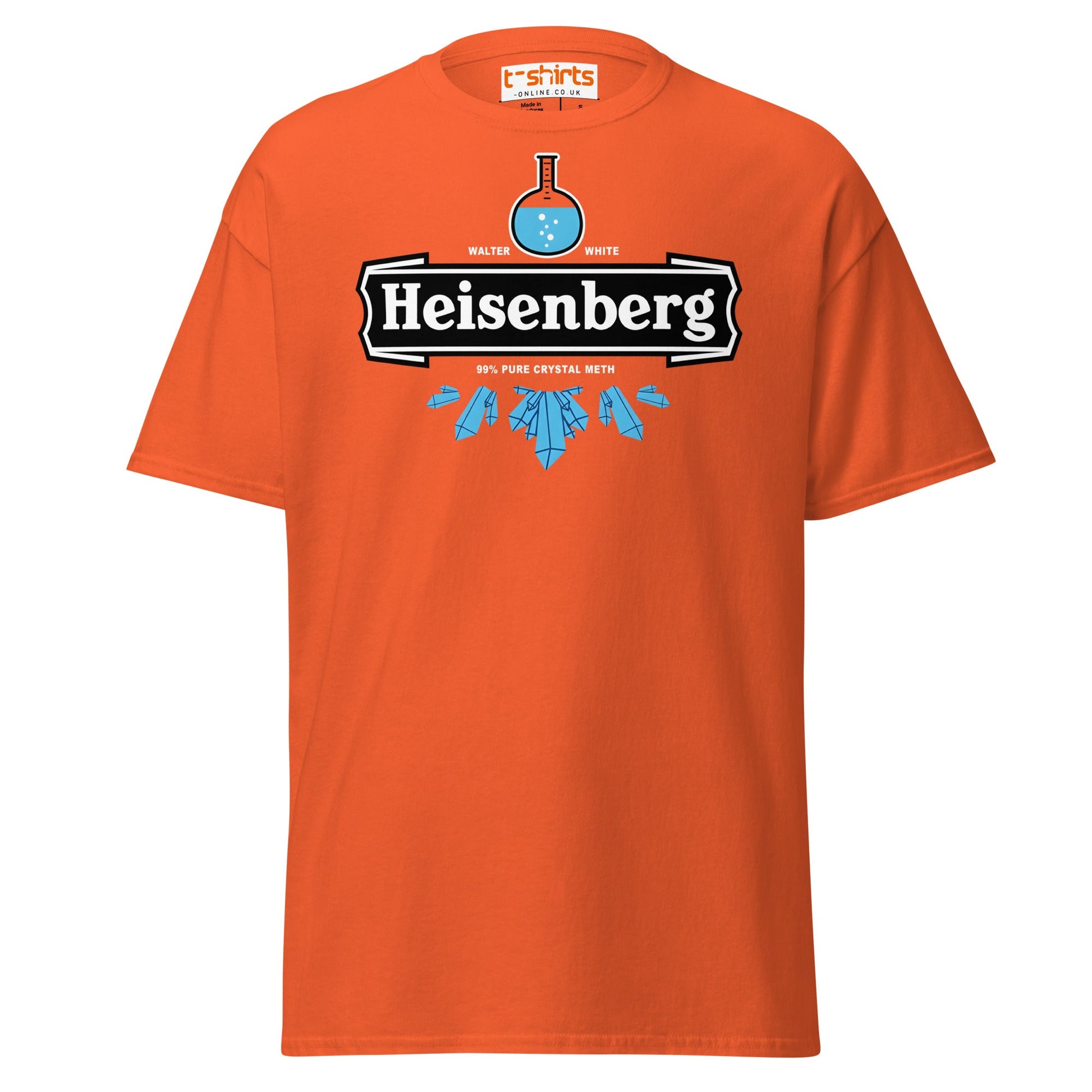 Heisenberg Chemistry T-Shirt | Funny Science Parody Tee - Orange - T-Shirts Online