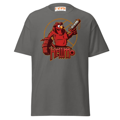 Hellmo T-Shirt | Funny Parody Comic Style Tee - Charcoal - T-Shirts Online