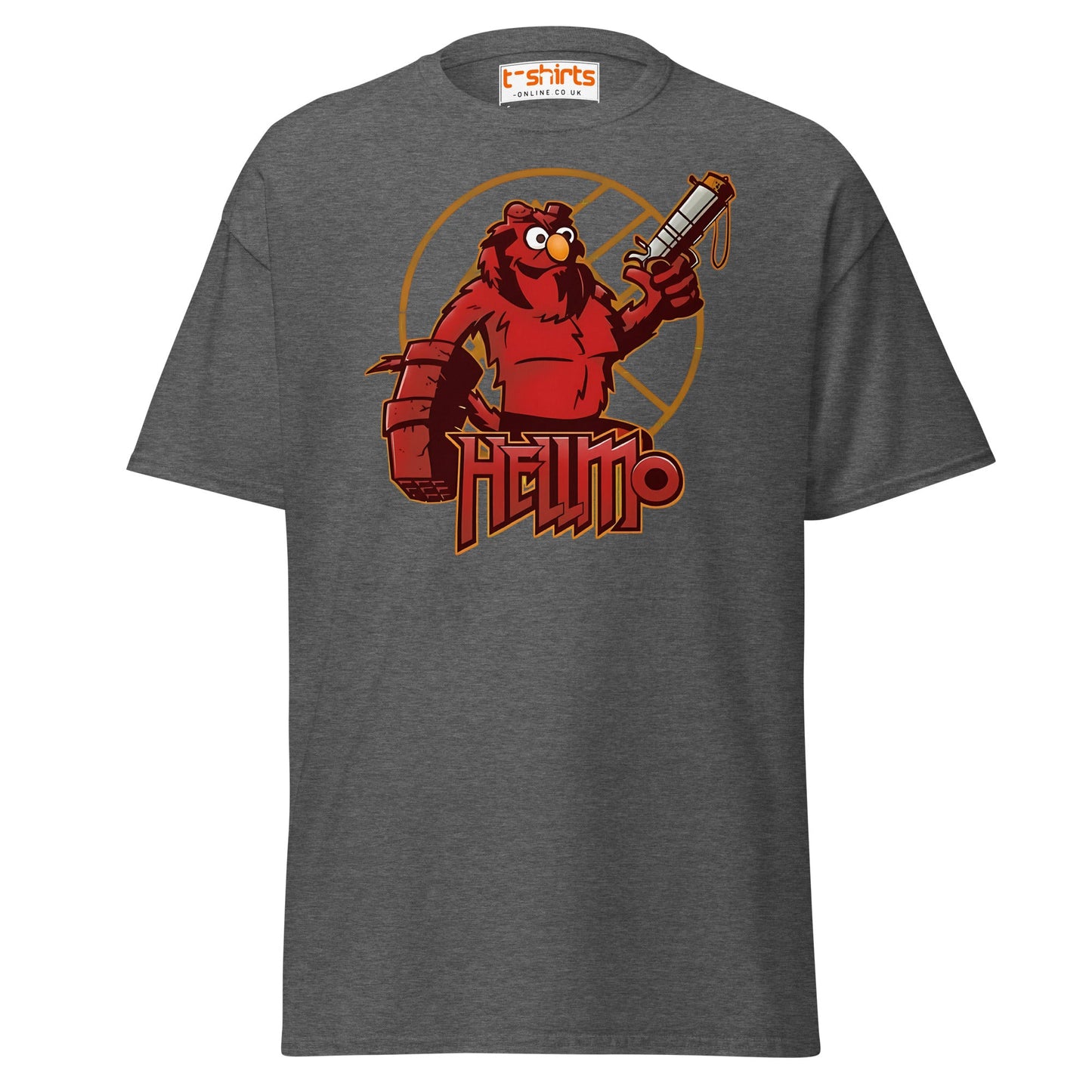 Hellmo T-Shirt | Funny Parody Comic Style Tee - Dark Heather - T-Shirts Online