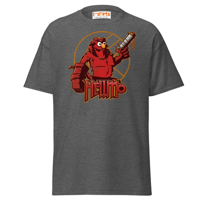 Hellmo T-Shirt | Funny Parody Comic Style Tee - Dark Heather - T-Shirts Online