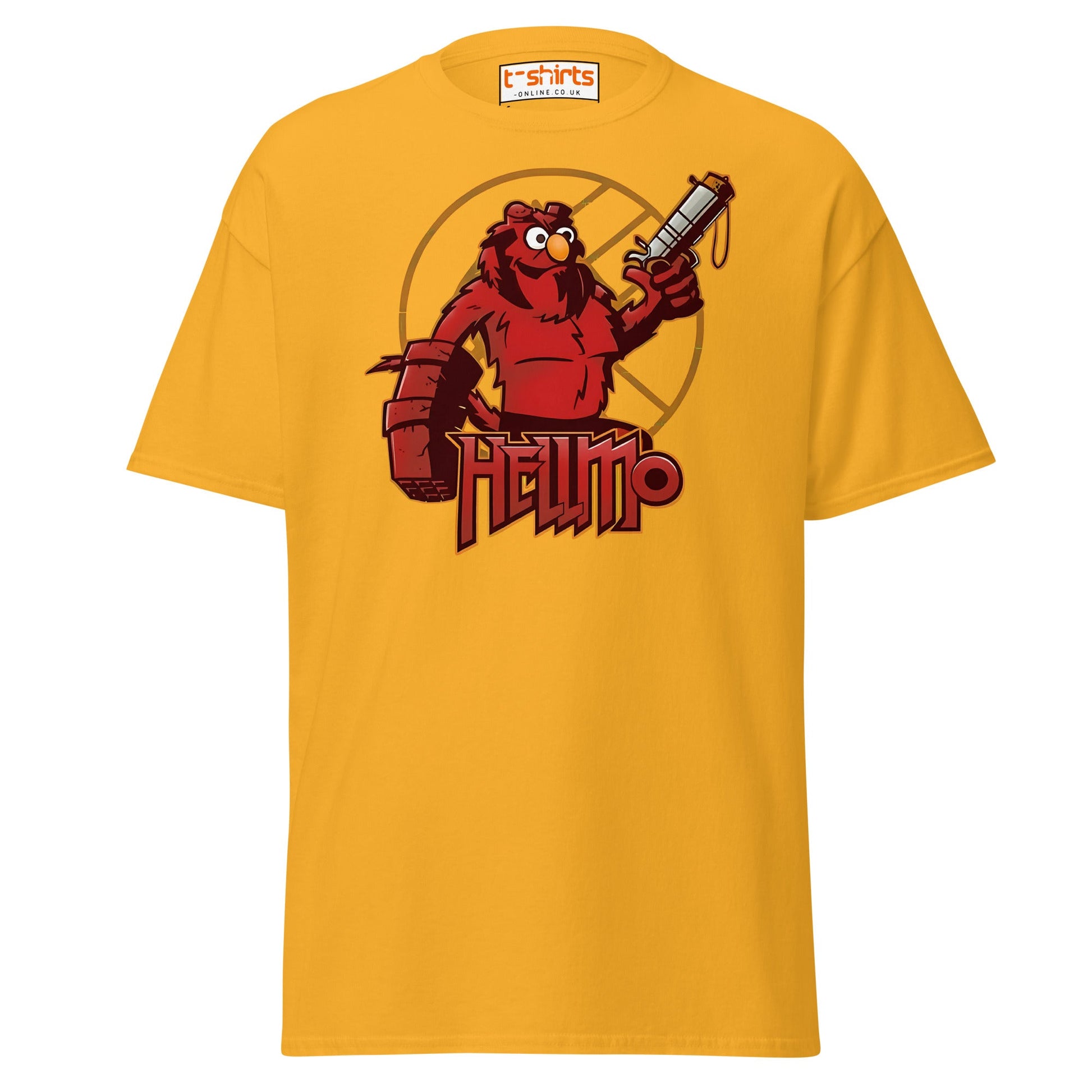Hellmo T-Shirt | Funny Parody Comic Style Tee - Gold - T-Shirts Online