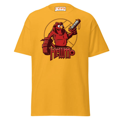 Hellmo T-Shirt | Funny Parody Comic Style Tee - Gold - T-Shirts Online