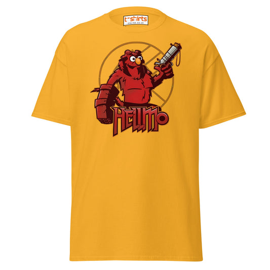 Hellmo T-Shirt | Funny Parody Comic Style Tee - Gold - T-Shirts Online