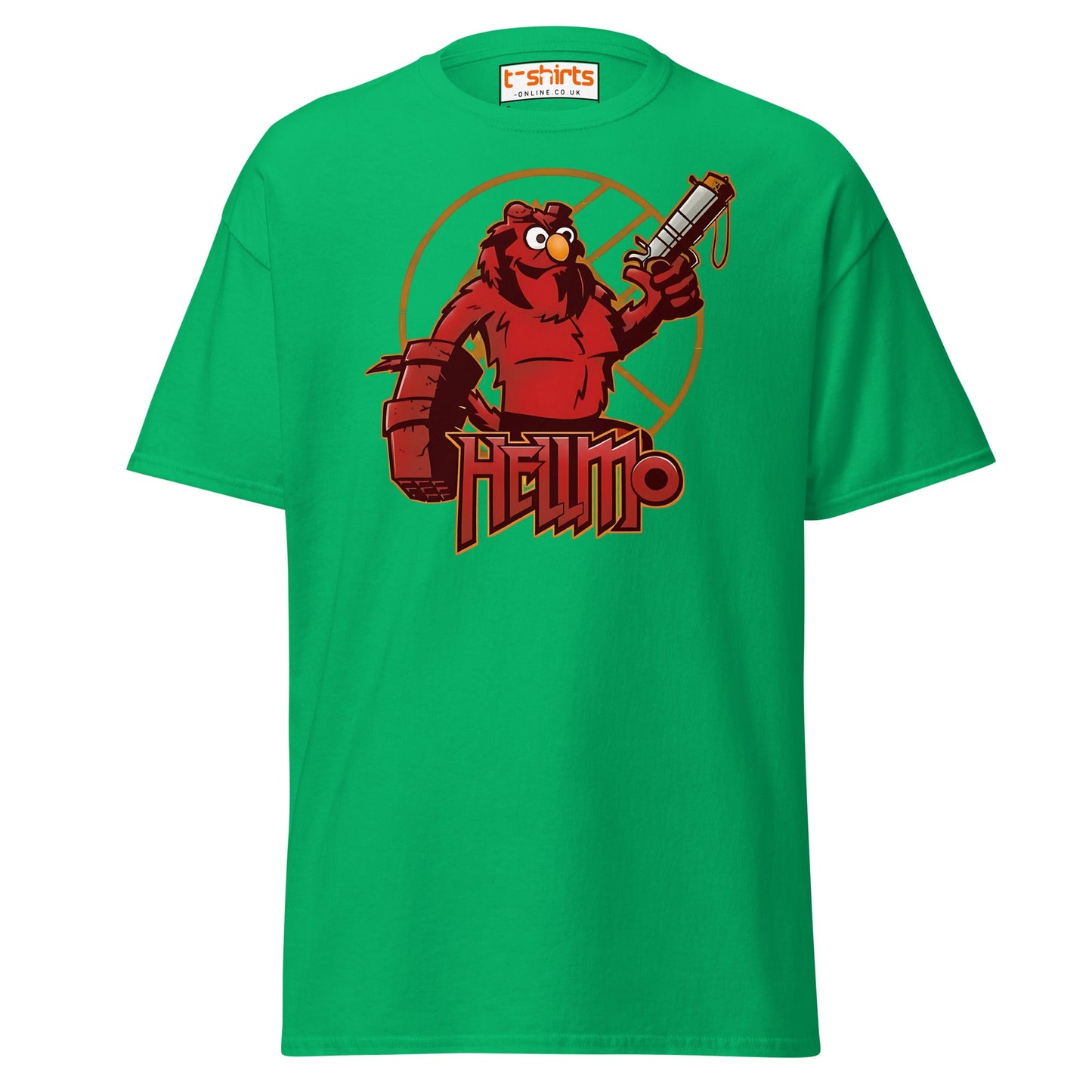 Hellmo T-Shirt | Funny Parody Comic Style Tee - Irish Green - T-Shirts Online