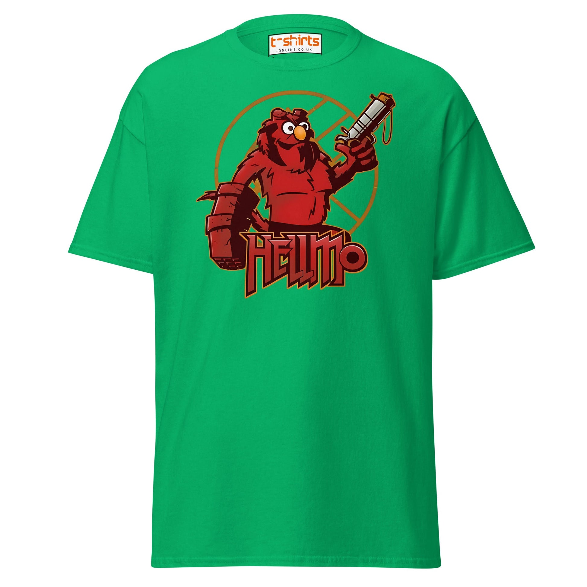 Hellmo T-Shirt | Funny Parody Comic Style Tee - Irish Green - T-Shirts Online
