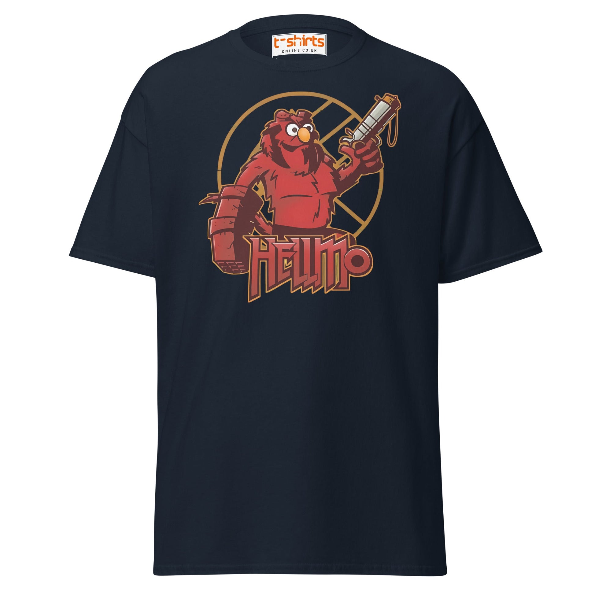 Hellmo T-Shirt | Funny Parody Comic Style Tee - Navy - T-Shirts Online