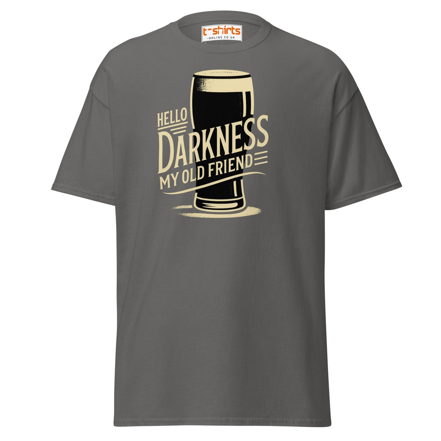 Hello Darkness Beer T-Shirt – Funny Stout Lover Tee - Charcoal - T-Shirts Online