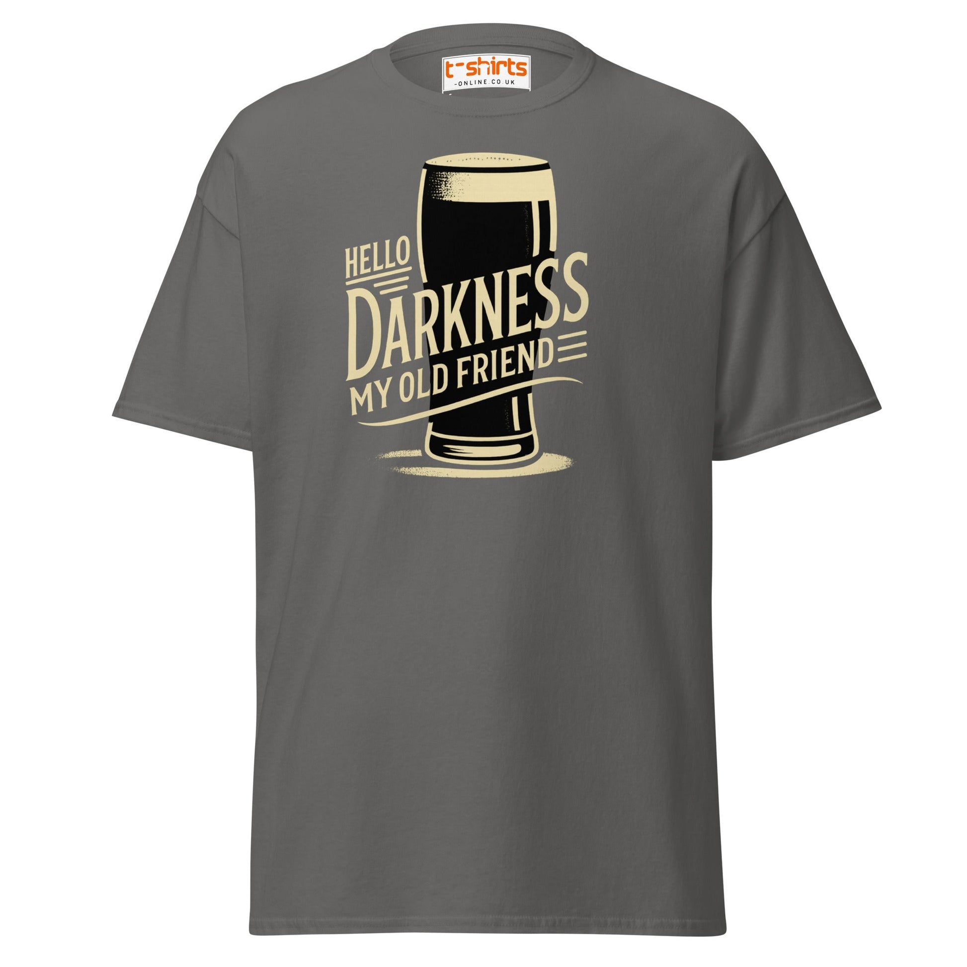 Hello Darkness Beer T-Shirt – Funny Stout Lover Tee - Charcoal - T-Shirts Online