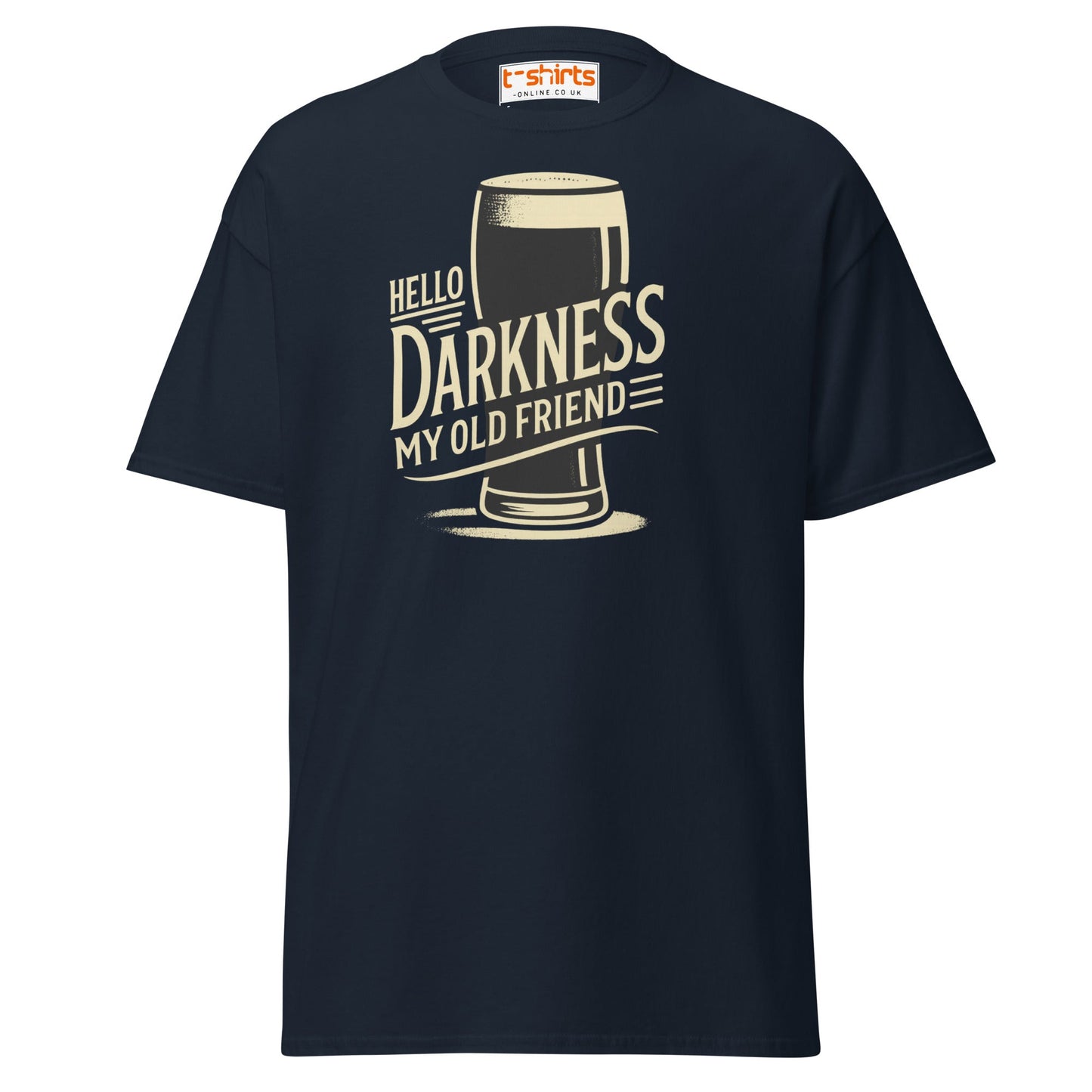 Hello Darkness Beer T-Shirt – Funny Stout Lover Tee - Navy - T-Shirts Online