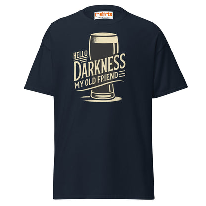 Hello Darkness Beer T-Shirt – Funny Stout Lover Tee - Navy - T-Shirts Online