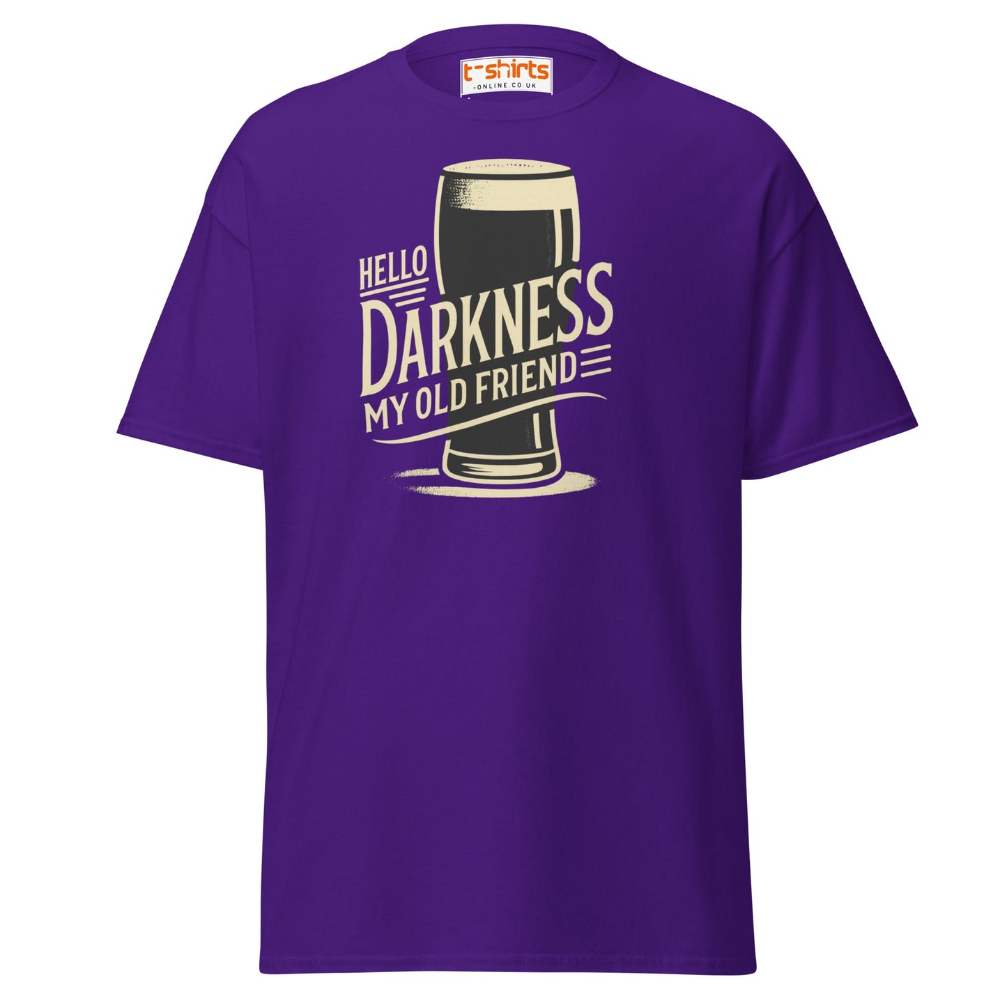 Hello Darkness Beer T-Shirt – Funny Stout Lover Tee - Purple - T-Shirts Online