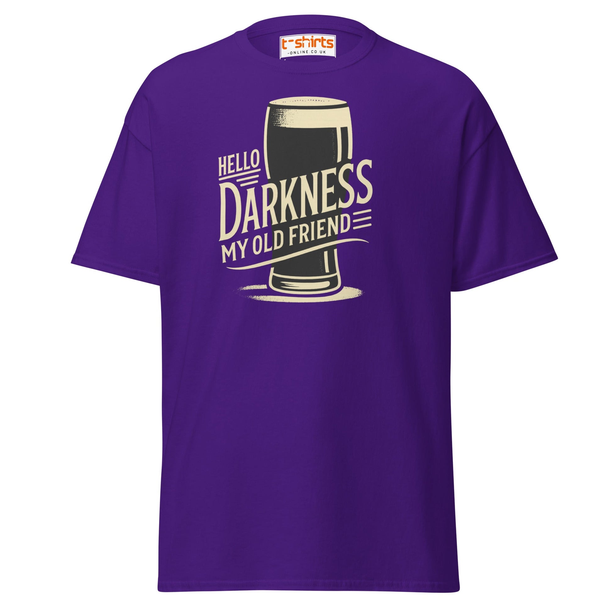 Hello Darkness Beer T-Shirt – Funny Stout Lover Tee - Purple - T-Shirts Online