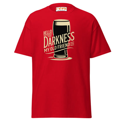 Hello Darkness Beer T-Shirt – Funny Stout Lover Tee - Red - T-Shirts Online
