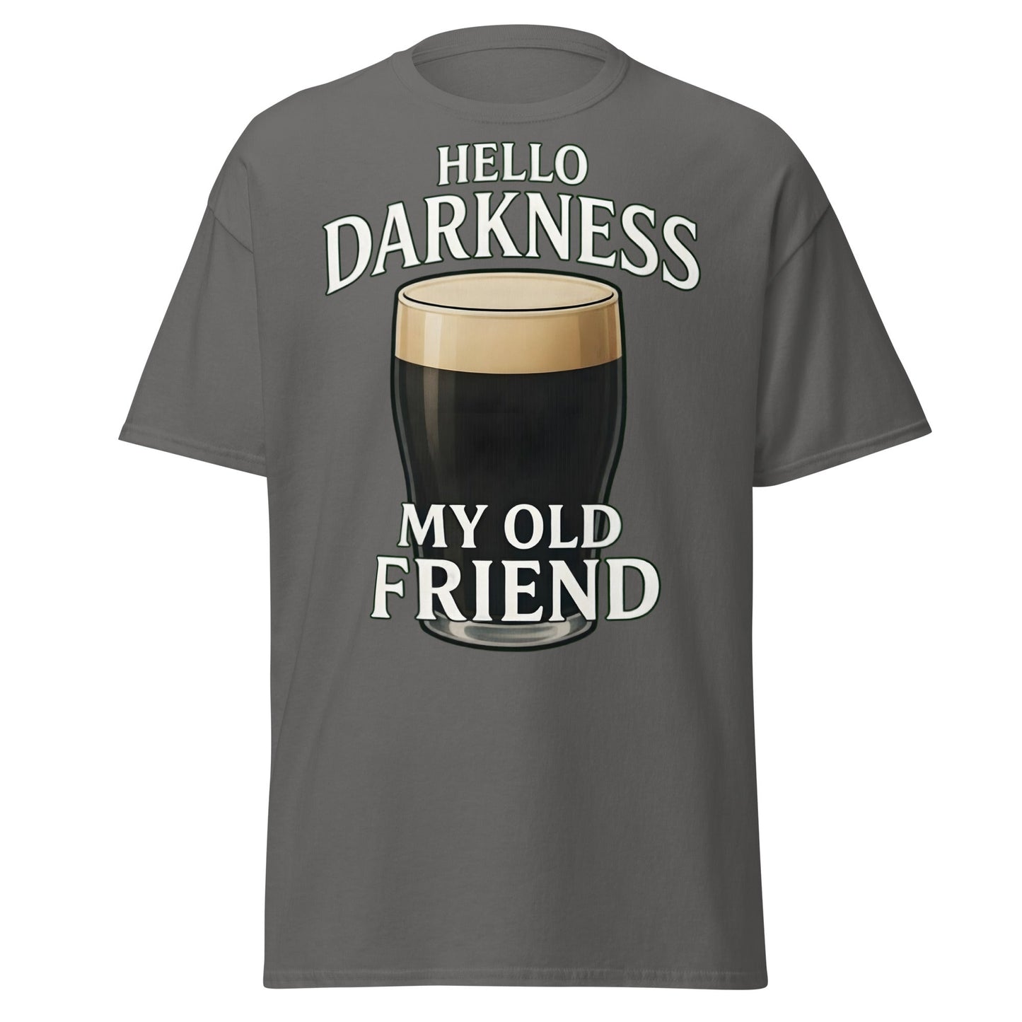 Hello Darkness My Old Friend Stout Beer T-Shirt - Charcoal - T-Shirts Online
