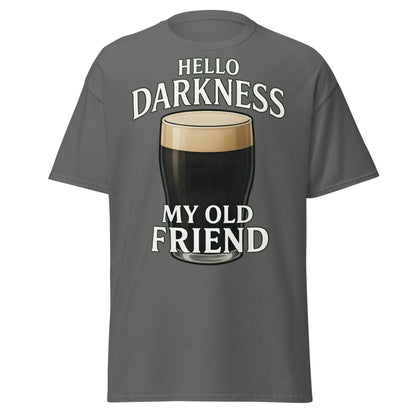 Hello Darkness My Old Friend Stout Beer T-Shirt - Charcoal - T-Shirts Online