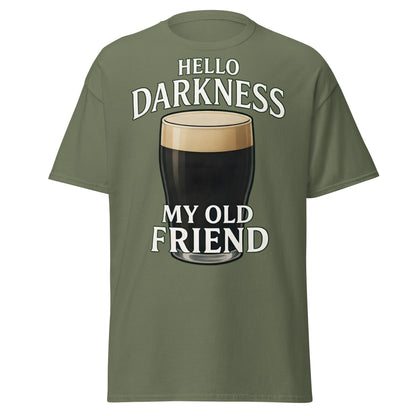 Hello Darkness My Old Friend Stout Beer T-Shirt - Military Green - T-Shirts Online