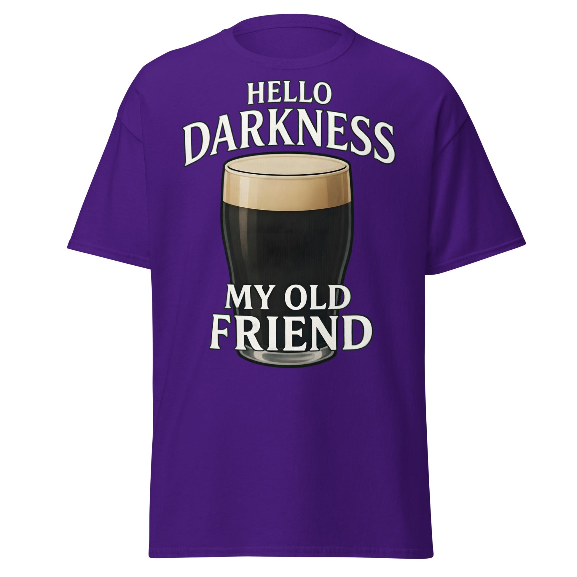 Hello Darkness My Old Friend Stout Beer T-Shirt - Purple - T-Shirts Online