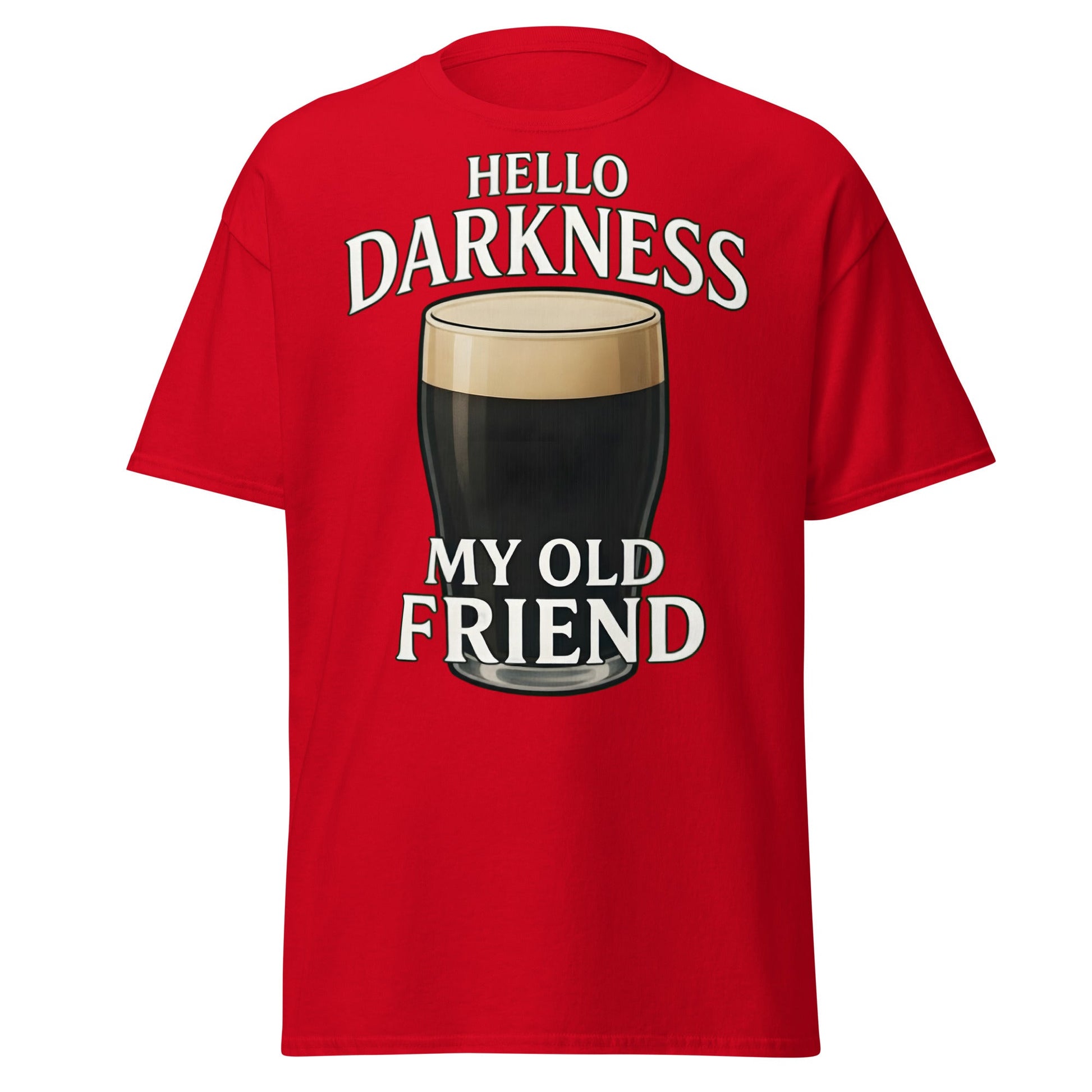Hello Darkness My Old Friend Stout Beer T-Shirt - Red - T-Shirts Online