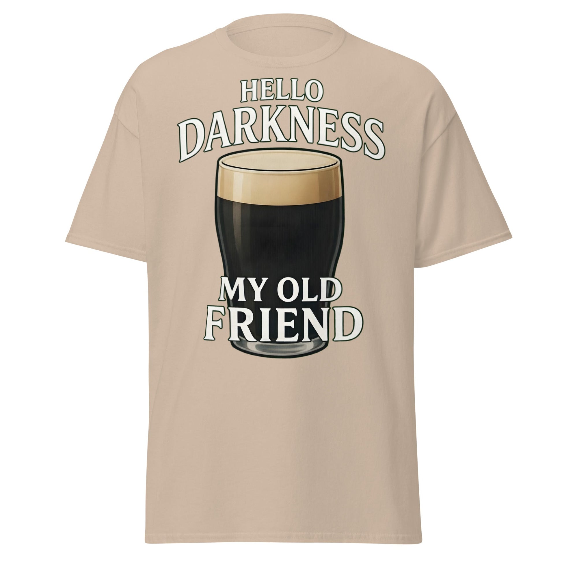 Hello Darkness My Old Friend Stout Beer T-Shirt - Sand - T-Shirts Online