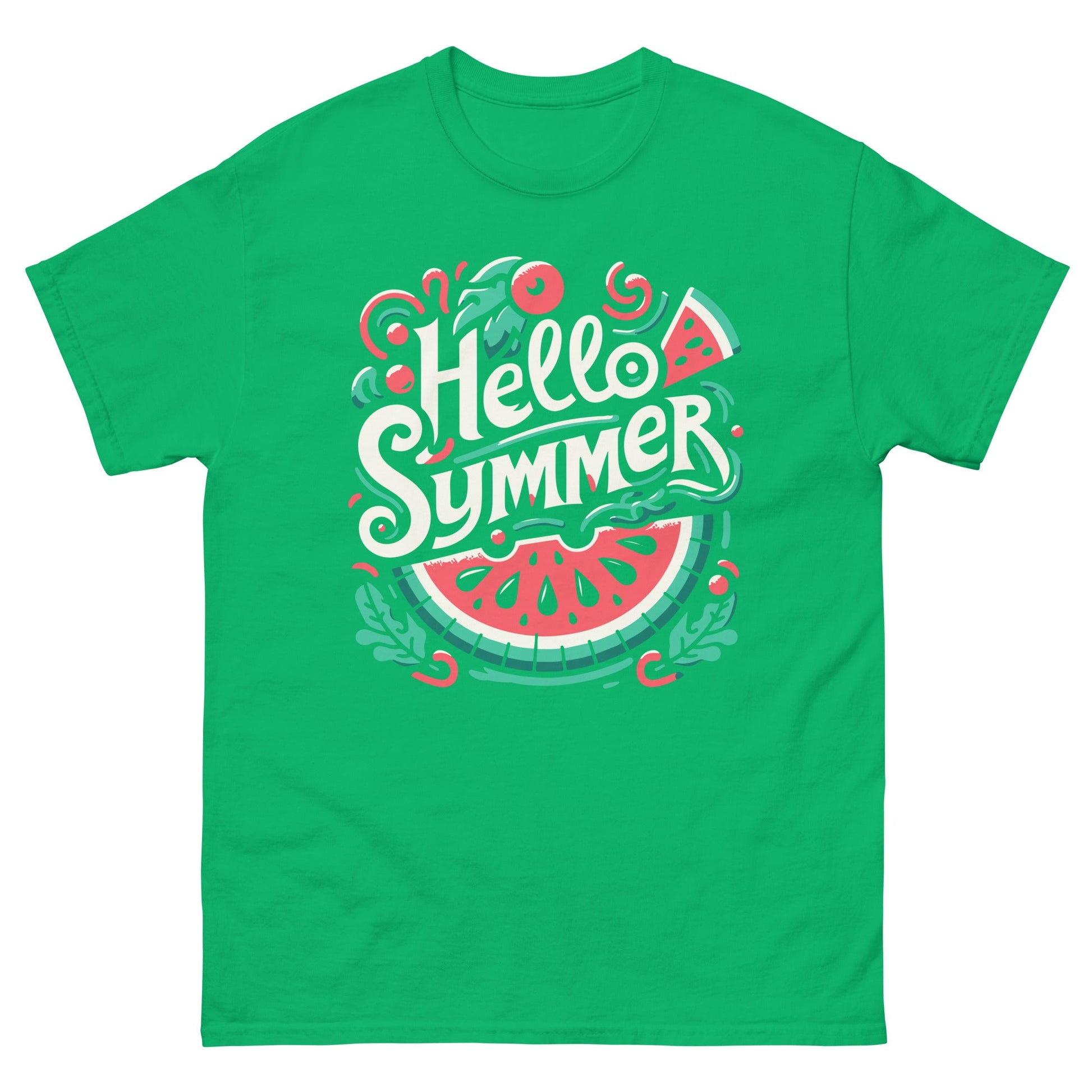 Hello Summer | Unisex Summer T-Shirt - Irish Green - T-Shirts Online