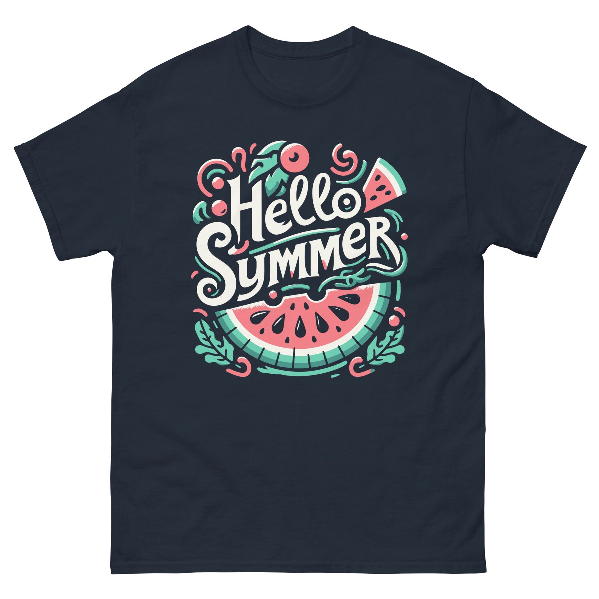 Hello Summer | Unisex Summer T-Shirt - Navy - T-Shirts Online