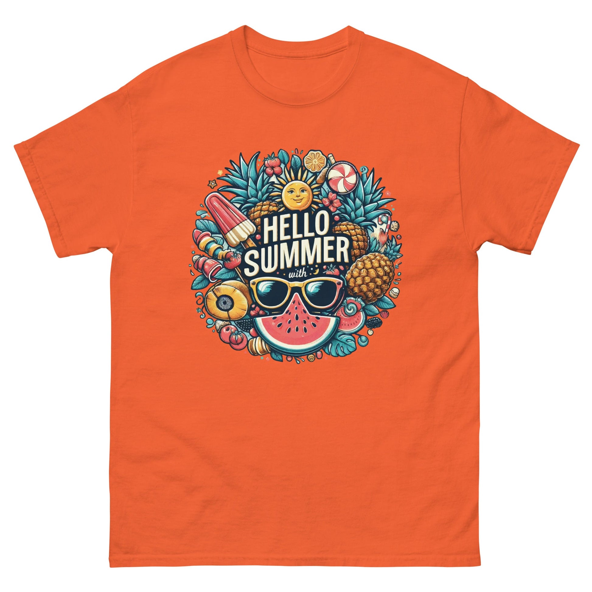 Hello Summer | Unisex T Shirt - Orange - T-Shirts Online
