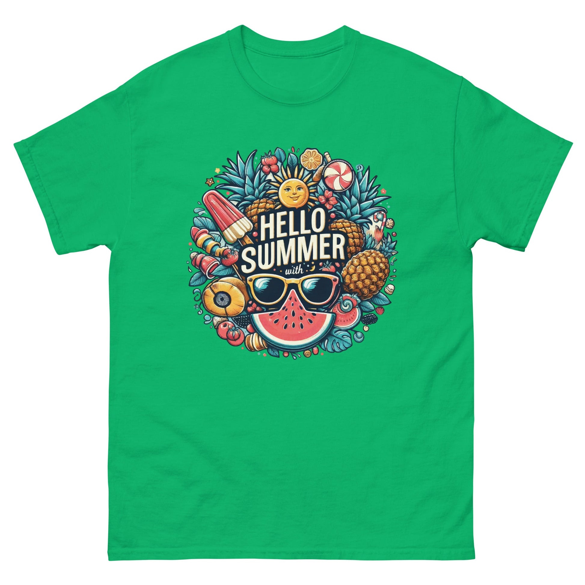 Hello Summer | Unisex T Shirt - Irish Green - T-Shirts Online